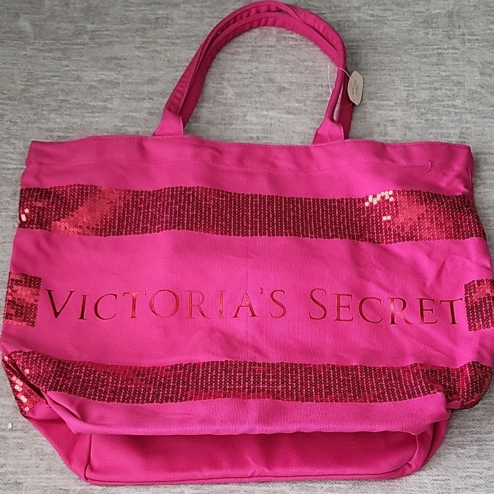 Victoria's Secret Hot Pink Sequin Tote